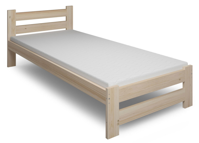Pojedyncze łóżko drewniane z materacem 80x200 - Veero 326246