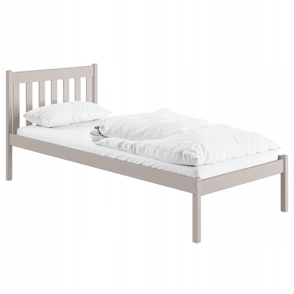 Pojedyncze łóżko drewniane z zagłówkiem MARTIN 90x200 kaszmir 869112