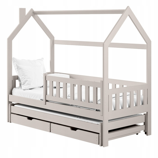 Pojedyncze łóżko rozkładane 2w1 z szufladami MONKEY 80x190 kaszmir 869000
