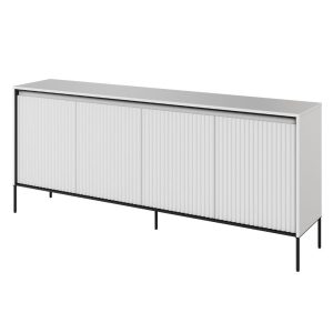 Pojemna 4-drzwiowa biała komoda do salonu FLORES 994174 Pojemna 4-drzwiowa biała komoda do salonu FLORES 994174