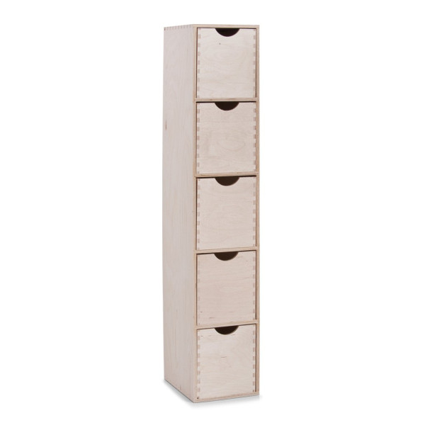 Pojemnik, 5 szuflad, drewniany, 86x21x18 cm, ZELLER 207798