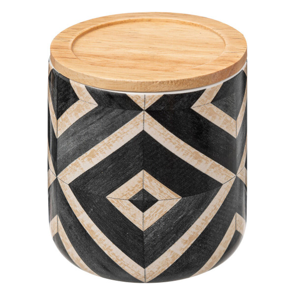 Pojemnik ceramiczny z pokrywą HAPACHE, wzór etno, Ø 9,8 cm 594157