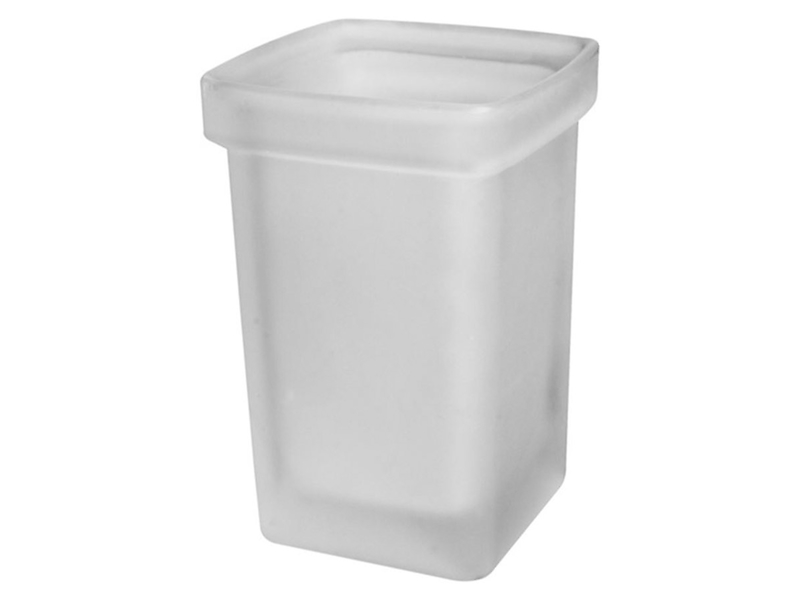 Pojemnik do szczotki WC szklany Now biały 46782