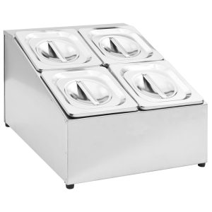 Pojemnik gastronomiczny Srebrny 40 x 34 x 25 cm Stal vidaXL 492266 Pojemnik gastronomiczny Srebrny 40 x 34 x 25 cm Stal vidaXL 492266