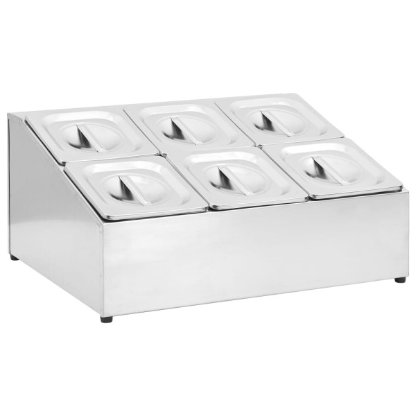 Pojemnik gastronomiczny Srebrny 40 x 50.3 x 25 cm Stal vidaXL 492257