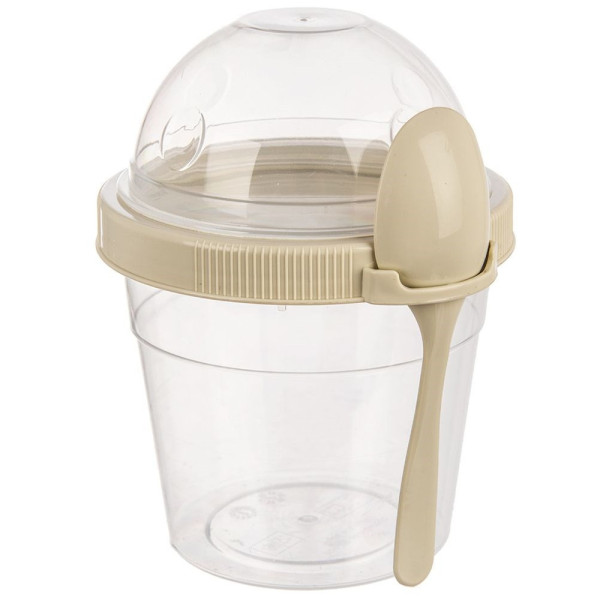 Pojemnik na jogurt z łyżeczką lunchbox kubek 400 ml 197967