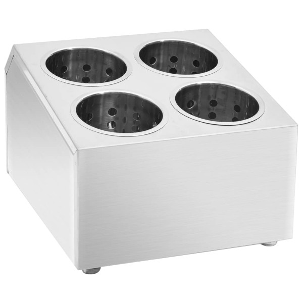 Pojemnik na sztućce Srebrny 26.5 x 30.5 x 20 cm Stal vidaXL 492260