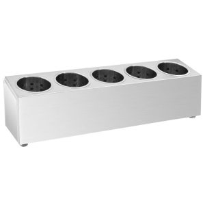 Pojemnik na sztućce Srebrny 63 x 15 x 18 cm Stal vidaXL 493000 Pojemnik na sztućce Srebrny 63 x 15 x 18 cm Stal vidaXL 493000