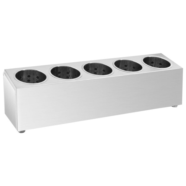 Pojemnik na sztućce Srebrny 63 x 15 x 18 cm Stal vidaXL 493000