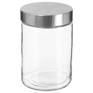 Pojemnik na żywność szklany z pokrywą ze stali nierdzewnej, 1200 ml 124291 Pojemnik na żywność szklany z pokrywą ze stali nierdzewnej, 1200 ml 124291
