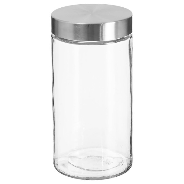 Pojemnik na żywność szklany z pokrywą ze stali nierdzewnej, 1700 ml 124292