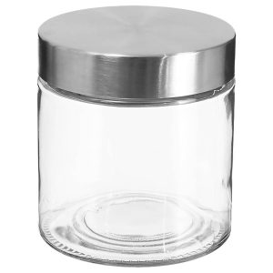 Pojemnik na żywność szklany z pokrywą ze stali nierdzewnej, 750 ml 124290 Pojemnik na żywność szklany z pokrywą ze stali nierdzewnej, 750 ml 124290