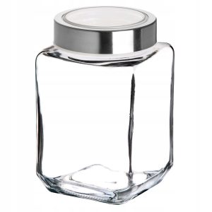Pojemnik Na Żywność z Pokrywką Szklany 500ml Biały 123826