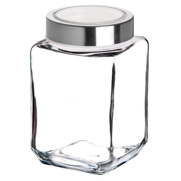 Pojemnik Na Żywność z Pokrywką Szklany 500ml Biały 123826