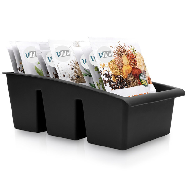 Pojemnik organizer na przyprawy czarny 25x15x9 cm 799425