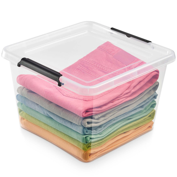 Pojemnik Plastikowy Pudło Z Pokrywką Kwadratowe 32 L 377909