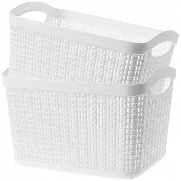 Pojemnik Pudełko Organizer Koszyk Biały 6,6L 2szt 110496