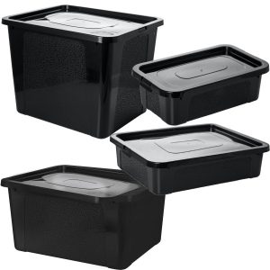 Pojemnik Pudło Plastikowe Pokrywa Czarny 4,5/10/20/30L Zestaw 756522 Pojemnik Pudło Plastikowe Pokrywa Czarny 4,5/10/20/30L Zestaw 756522