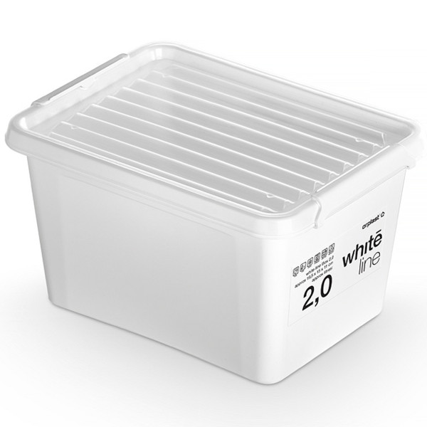 Pojemnik Pudło Plastikowe Z Pokrywą Biały 2 L 378167