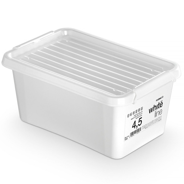 Pojemnik Pudło Plastikowe Z Pokrywą Biały 4,5 L 378162