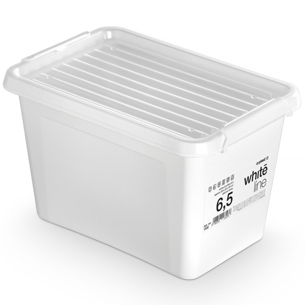 Pojemnik Pudło Plastikowe Z Pokrywą Biały 6,5 L 378161
