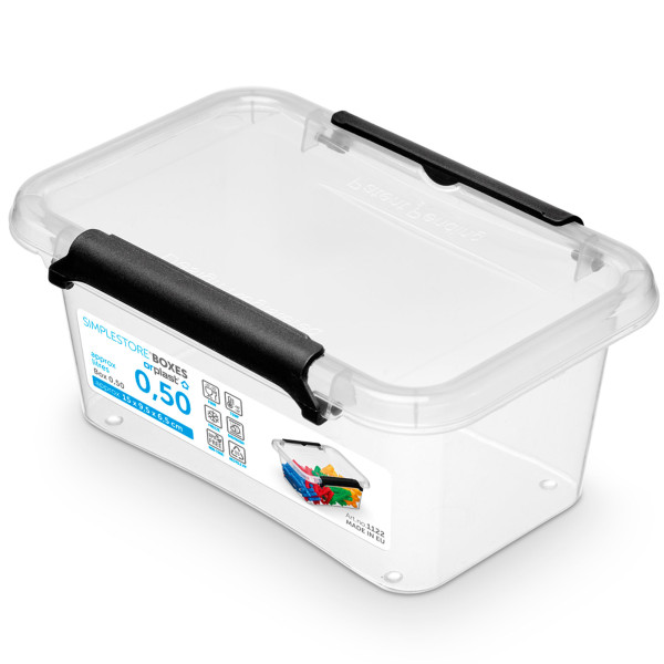 Pojemnik Pudło Plastikowe Z Pokrywą Zamykane 0,5 L 377906