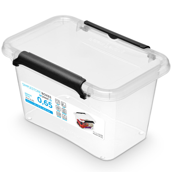 Pojemnik Pudło Plastikowe Z Pokrywą Zamykane 0,65 L 377891