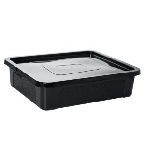 Pojemnik Pudło Plastikowe Z Pokrywą Zamykane 10 L Czarny 377902 Pojemnik Pudło Plastikowe Z Pokrywą Zamykane 10 L Czarny 377902