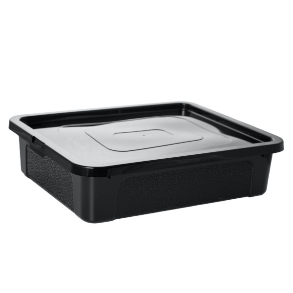 Pojemnik Pudło Plastikowe Z Pokrywą Zamykane 10 L Czarny 377902