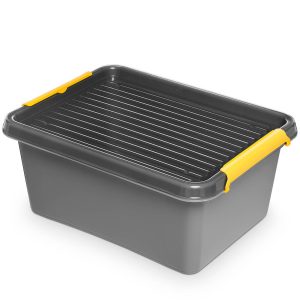 Pojemnik Pudło Plastikowe Z Pokrywą Zamykane 12,5 l Szary 377912 Pojemnik Pudło Plastikowe Z Pokrywą Zamykane 12,5 l Szary 377912