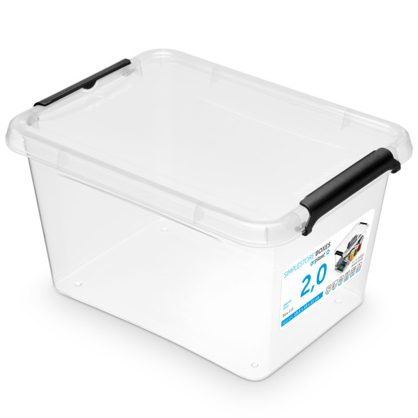 Pojemnik Pudło Plastikowe Z Pokrywą Zamykane 2 L 377875