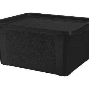 Pojemnik Pudło Plastikowe Z Pokrywą Zamykane 20 L Czarny 377874 Pojemnik Pudło Plastikowe Z Pokrywą Zamykane 20 L Czarny 377874