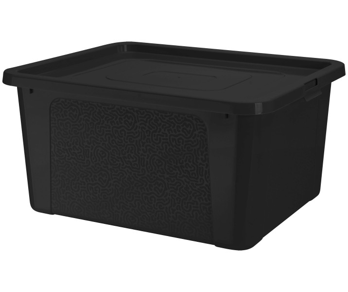 Pojemnik Pudło Plastikowe Z Pokrywą Zamykane 20 L Czarny 377874