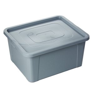 Pojemnik Pudło Plastikowe Z Pokrywą Zamykane 20 L Szary 377865 Pojemnik Pudło Plastikowe Z Pokrywą Zamykane 20 L Szary 377865