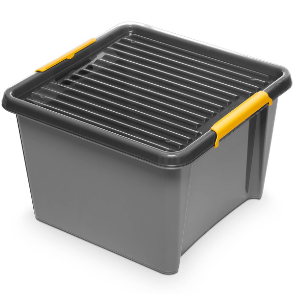 Pojemnik Pudło Plastikowe Z Pokrywą Zamykane 25 L 377878