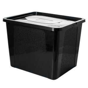 Pojemnik Pudło Plastikowe Z Pokrywą Zamykane 30 L Czarny 377886 Pojemnik Pudło Plastikowe Z Pokrywą Zamykane 30 L Czarny 377886