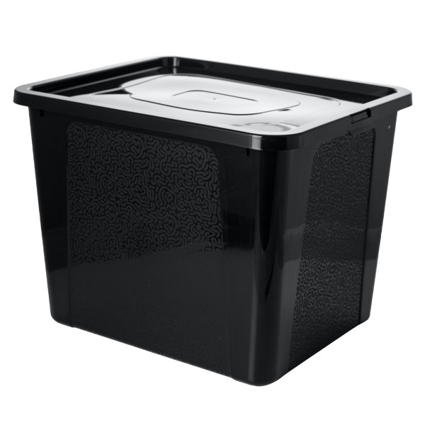 Pojemnik Pudło Plastikowe Z Pokrywą Zamykane 30 L Czarny 377886