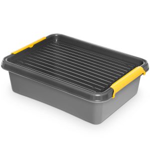 Pojemnik Pudło Plastikowe Z Pokrywą Zamykane 8,5 l Szary 377903 Pojemnik Pudło Plastikowe Z Pokrywą Zamykane 8,5 l Szary 377903