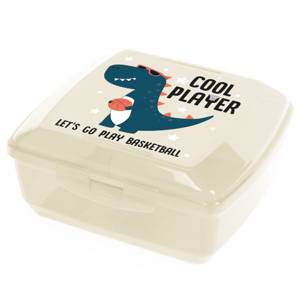 Pojemnik Śniadaniowy Lunchbox Chlebak Dziecięcy Dinozaur Beżowy 750578