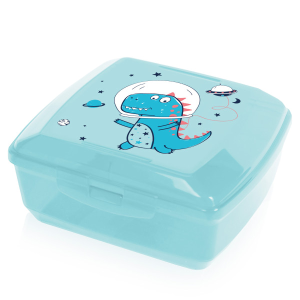 Pojemnik Śniadaniowy Lunchbox Chlebak Dziecięcy Dinozaur Niebieski 750582