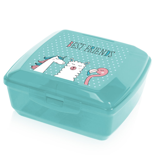 Pojemnik Śniadaniowy Lunchbox Chlebak Dziecięcy Lama Niebieski 750579
