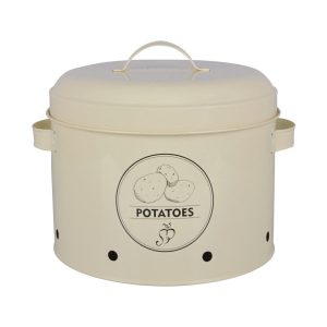 Pojemnik stalowy kremowy na ziemniaki wentylowany 6,3L retro 944421