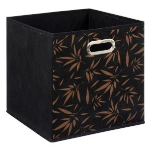 Pojemnik tekstylny Harmony 31×31 cm składany organizer liście czarnobrązowy 1020134 Pojemnik tekstylny Harmony 31×31 cm składany organizer liście czarnobrązowy 1020134