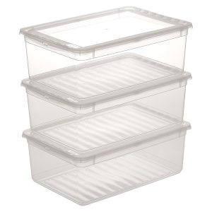 Pojemniki do przechowywania Beate 3 szt. transparentne 655357 Pojemniki do przechowywania Beate 3 szt. transparentne 655357