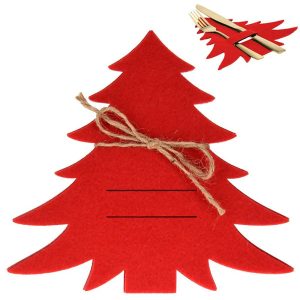 Pokrowiec etui na sztućce czerwony choinka 4 szt. 812343 Pokrowiec etui na sztućce czerwony choinka 4 szt. 812343
