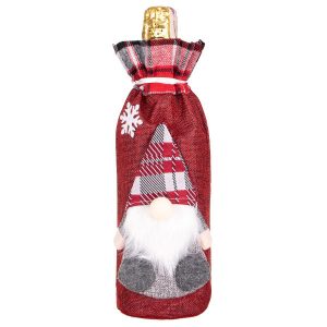 Pokrowiec na butelkę, świąteczny skrzat na wino z gnomem 347560 Pokrowiec na butelkę, świąteczny skrzat na wino z gnomem 347560