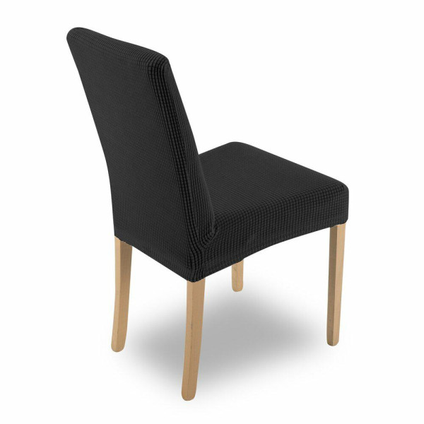 Pokrowiec welwetowy na krzesło 35x30x55 czarny kratka 701427