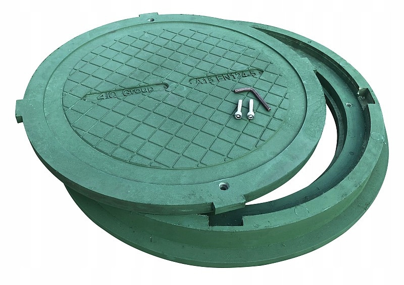 Pokrywa HD 80 Właz Szamba z kluczem polimer GREEN 71583