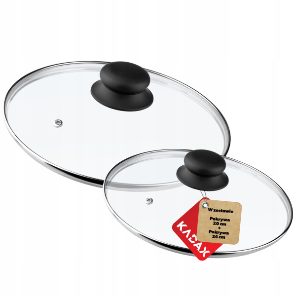 Pokrywka Szklana Do Garnka Patelni 20cm + 24cm 110612