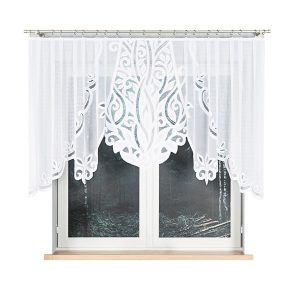 POLA – Firanka gotowa żakardowa z podcięciem na dole – 300×120 cm – biały 899788 POLA – Firanka gotowa żakardowa z podcięciem na dole – 300×120 cm – biały 899788